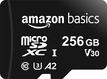 AmazonBasics Normal Speed R100/W90 microSDXC 256GB Kit, UHS-I U3, A2, Class 10