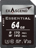 Exascend Essential R170/W140 SDXC 64GB, UHS-I U3, Class 10