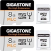 Gigastone 10x High Endurance R85/W15 microSDHC 8GB Kit, UHS-I U1, Class 10, 2er-Pack
