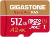 Gigastone 4K Game Pro MAX R160/W100 microSDXC 512GB Kit, UHS-I U3, A2, Class 10