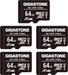 Gigastone 4K UHD Video R90/W20 microSDXC 64GB Kit, UHS-I U3, A1, Class 10, 5er-Pack