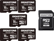 Gigastone Full HD Video R85/W15 microSDHC 16GB Kit, UHS-I U1, Class 10, 5er-Pack