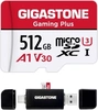 Gigastone Gaming Plus R100/W60 microSDXC 512GB Kit, UHS-I U3, A1, Class 10