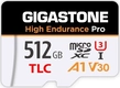 Gigastone High Endurance Pro R150/W120 microSDXC 512GB Kit, UHS-I U3, A1, Class 10