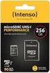 Intenso Performance R90 microSDXC 256GB Kit, UHS-I U1, Class 10