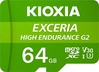 KIOXIA EXCERIA HIGH ENDURANCE G2 R100/W50 microSDXC 64GB Kit, UHS-I U3, A1, Class 10