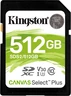 Kingston Canvas Select Plus Gen3 R100/W85 SDXC 512GB,...