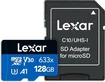 Lexar High-Performance 633x R100/W45 microSDXC 128GB Kit, UHS-I U3, A1, Class 10