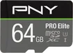 PNY Pro Elite R100/W60 microSDXC 64GB Kit, UHS-I U3, A1, Class 10