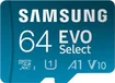 Samsung EVO Select R160 microSDXC 64GB Kit, UHS-I U1, A1, Class 10