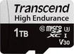 Transcend High Endurance 350V R100/W85 microSDXC 1TB Kit, UHS-I U3, Class 10