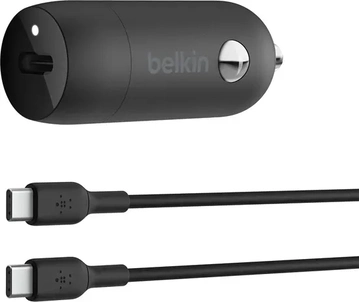 Belkin BoostCharge 30W USB-C автомобільна зарядка з USB-C/USB-C cable black
