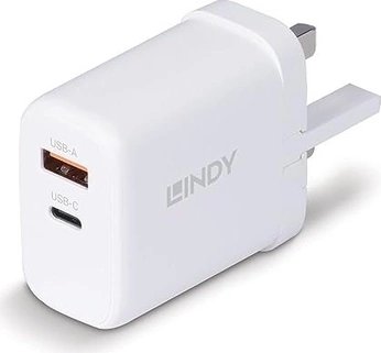 Lindy 65W USB type A & C GaN Charger white
