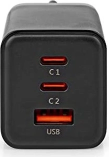 Nedis Charger 65W GaN quick charging function 3x USB-A/2x USB-C black