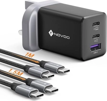Novoo 67W 3-port USB-C charger GaN III black