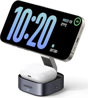 Ugreen 2-в-1 magnetic foldable зарядна станція grey