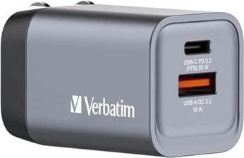 Verbatim 35W GaN charger з 2 connectors grey