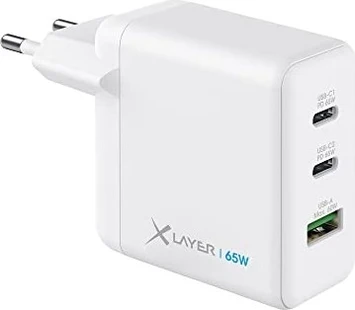 XLayer USB charger QC 4.0 PD GaN 65W white