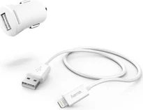 Hama car-charger set Lightning 2.4A white