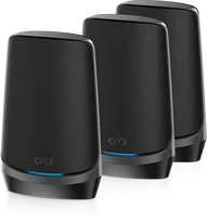 Netgear Orbi Wi-Fi 6E, 960 series, AXE11000, RBKE963B, black, Router and 2x satellite set, 3er-Bundle